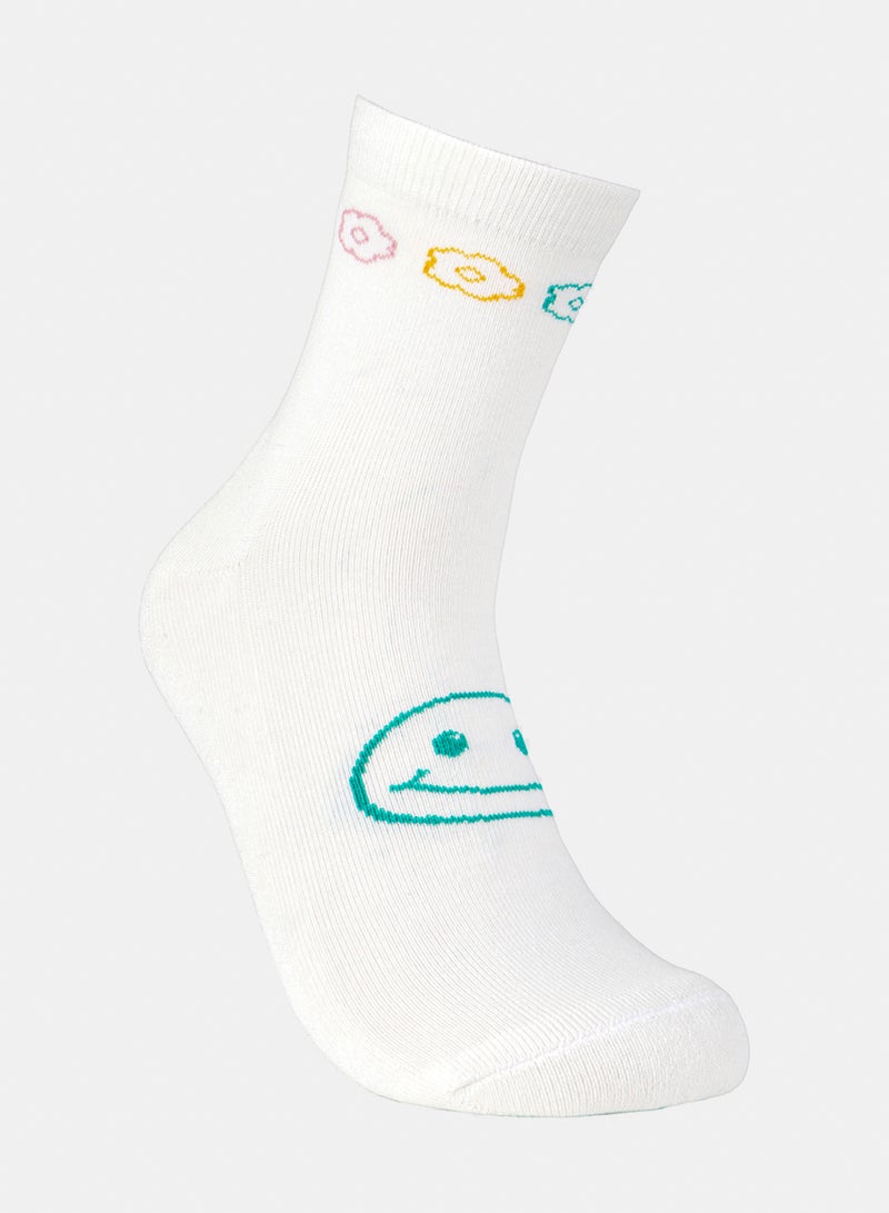 Odds Women's Pack of 3 Half Terry High L-Shape Patterned Socks - Image 4